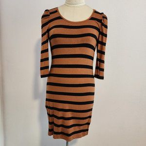 Forever 21 black and brown striped dress, size L